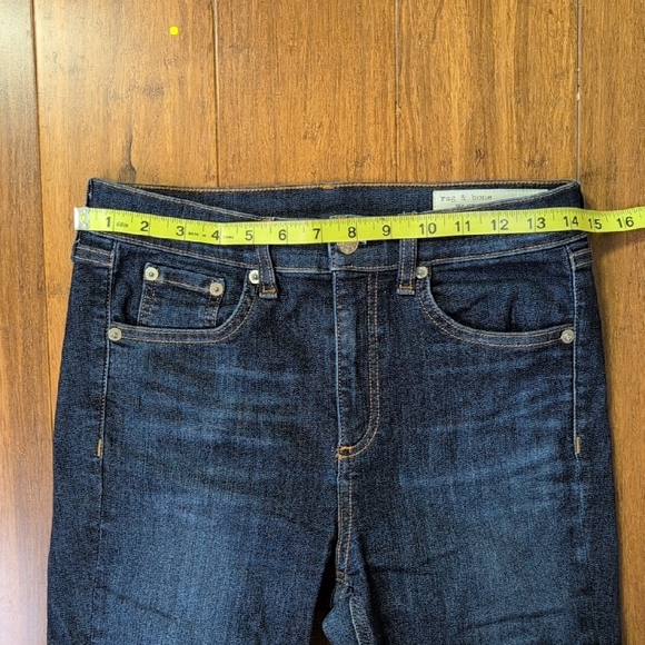 Rag & Bone 10 Inch Ankle Skinny Jeans Raw Hem in Mad River - Picture 5 of 14